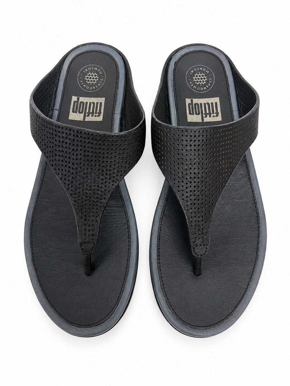 FitFlop 5M Banda perforated leather sandals, breathable cushioned footbed travel